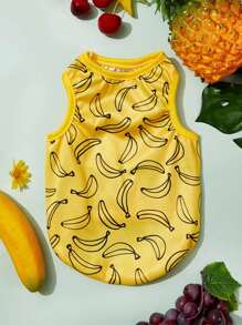 PETSIN Cute Fruit Banana Printed Pet Vest, Breathable And Anti-Mosquito, 1pc, For Summer - Multicolor - View 2