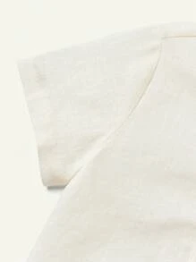 Cozy Pixies Baby Boy Solid Color Short Sleeve Polo Shirt With Stand Collar And Plaid Casual Shorts 2pcs Outfit Set - Grey - View 8