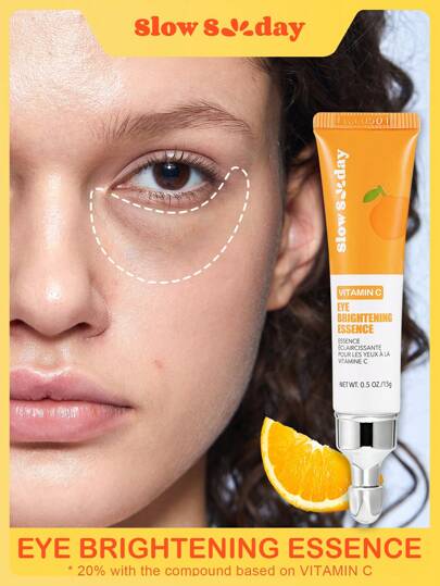 SlowSunday Vitamin C Eye Brightening Essence, Texture Formulated With Vitamin C, Hyaluronic Acid, Eye Care, For Dark Circles, Skincare, Halloween, Thanksgiving, Christmas, New Year, Christmas Gifts, Thank You Gift, Suitable For Autumn Winter, Fall Care