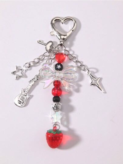 Kawaii Portachiavi carino a forma di frutta, stelle e cuori per decorare borse, regalo di amicizia per festività e San Valentino