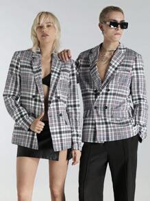 Manfinity VCAY Men's Fashion Plaid Design Woven Casual Blazer For Daily Wear, For Fall Winter - Multicolor - View 1