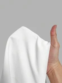 SHEIN MOD Women Plus Size Double-Breasted White Vest Jacket Blazer Coat In Fall/Winter - White - View 5