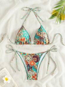 SHEIN Swim Random Printed Bikini Set For Summer Beach Vacation - Multicolor - View 2