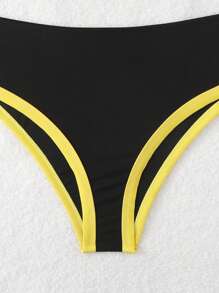 Swim Vcay 女士夏季服装女士海滩度假拼色拼布比基尼套装夏季海滩 - 彩色 - 查看 3