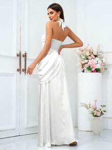 SHEIN Belle Gaun Cocktail Wanita - Putih - View 2