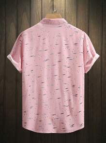 Manfinity Homme Men's Fashionable Simple Daily Dress Shirt - Pink - View 2