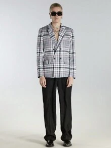 Manfinity VCAY Men's Fashion Plaid Design Woven Casual Blazer For Daily Wear, For Fall Winter - Multicolor - View 4