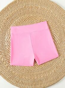 Swim Basics Quần short chiến lợi phẩm dưới bikini đơn giản màu trơn dành cho nữ - Hồng - Xem 2
