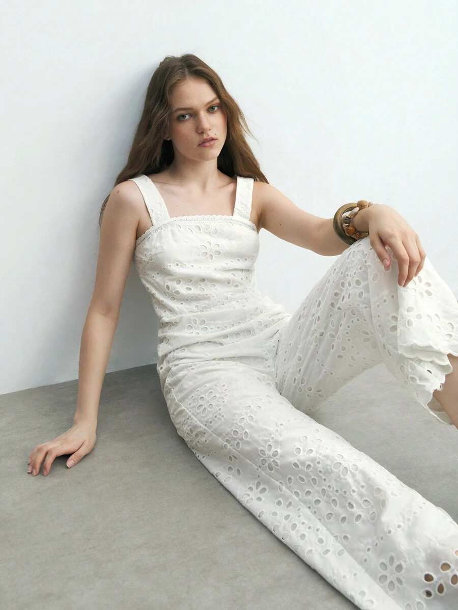 Maija Tuta Jumpsuit semplice bianca per donne da indossare quotidianamente - Bianco - Visualizzare 1