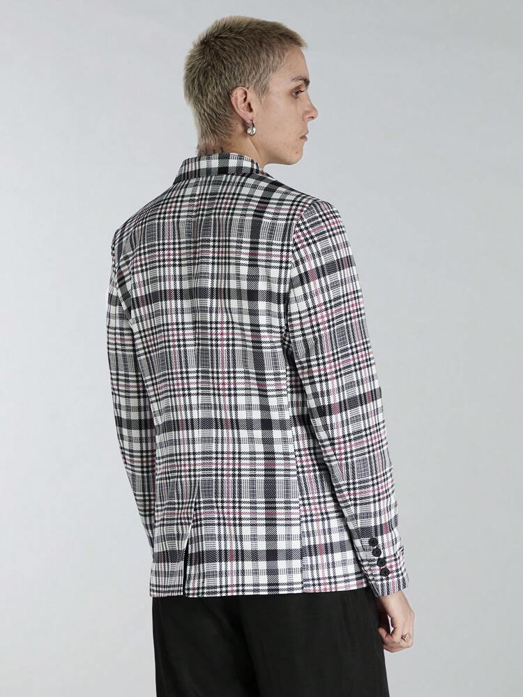 Men's Fashion Plaid Design Woven Casual Blazer For Daily Wear, For Fall Winter