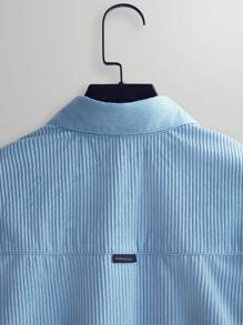 Manfinity VCAY Men Solid Color Simple Style Short Sleeve Woven Casual Shirt For Daily Wear