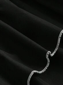 SHEIN MOD 女士时尚无袖上衣，饰有荷叶边和蝴蝶结 - 黑色 - 查看 4