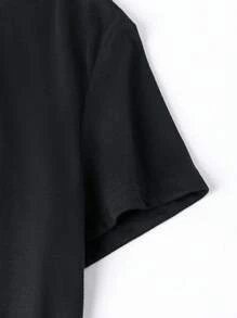 INAWLY Women's Summer Mushroom Printed Round Neck Short Sleeve Casual T-Shirt Graphic Tees Women Tops - Black - View 4