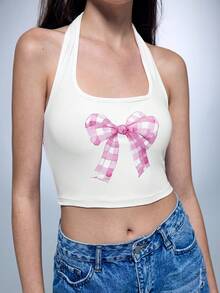 Patishop Art Regata feminina casual com alças, estilo artístico "Girlcore", decote franzido, ideal para o verão, feriados, férias e festivais - Branco - Visão 3