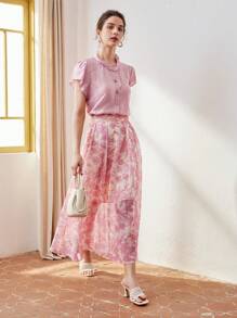 MOTF PREMIUM 全印花折疊擴懸裙