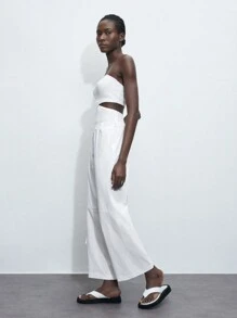 Maija Ladies Solid Color Simple Style Strapless Jumpsuit For Daily Wear