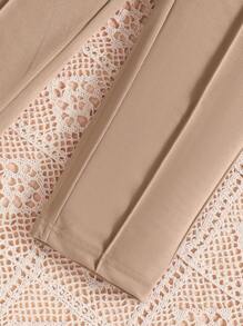 Tween Girl Simple And Casual Pleated Tapered Pants - Apricot - View 6