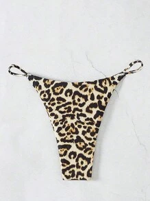 SHEIN Swim Leopard Printed Bikini Bottoms Triangle Swimwear, Perfect For Beach And Poolside Vacation,Summer Beach - متعدد الألوان - مشاهدة 4