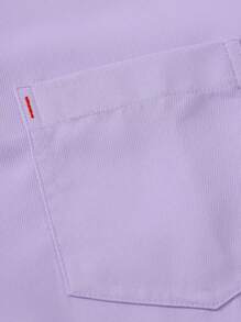 Manfinity Mode Men Spring/Autumn Casual Solid Color Long Sleeve Shirt, Light Purple Shirt Men, Men's Purple Dress Shirt