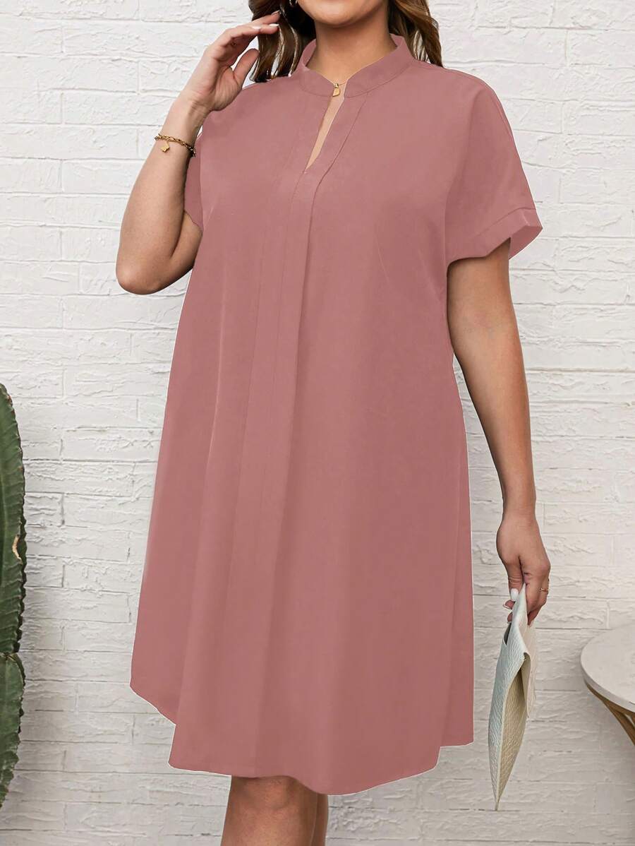 EMERY ROSE 大尺碼夏季露膀子短袖黑色連身裙，帶空洞細節之設計