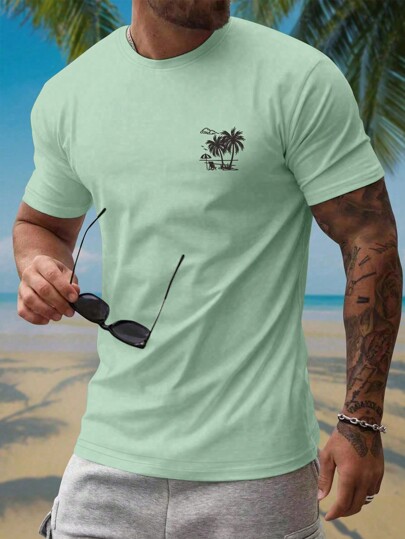 Guys Tropical Print Tee