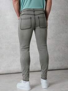 Forever 21 Men's Slim Jeans Fit With Power-Stretch In Washed Black - Black - View 3