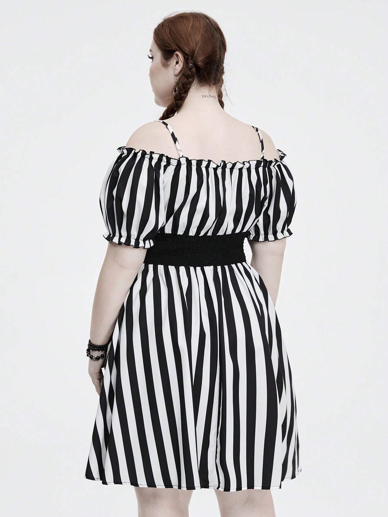 plus size black and white striped dress Size-Inclusive Clothing main image 1