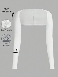 SHEIN EZwear 女性用白いスリムフィット親指穴つき袖なしタンクトップ、春と夏