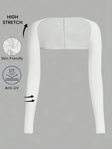 SHEIN EZwear Women's Cooling Shawl Sleeves With Finger Holes, Comfortable And Breathable, UV Protection, Women's Sun Protection Cooling Shrug