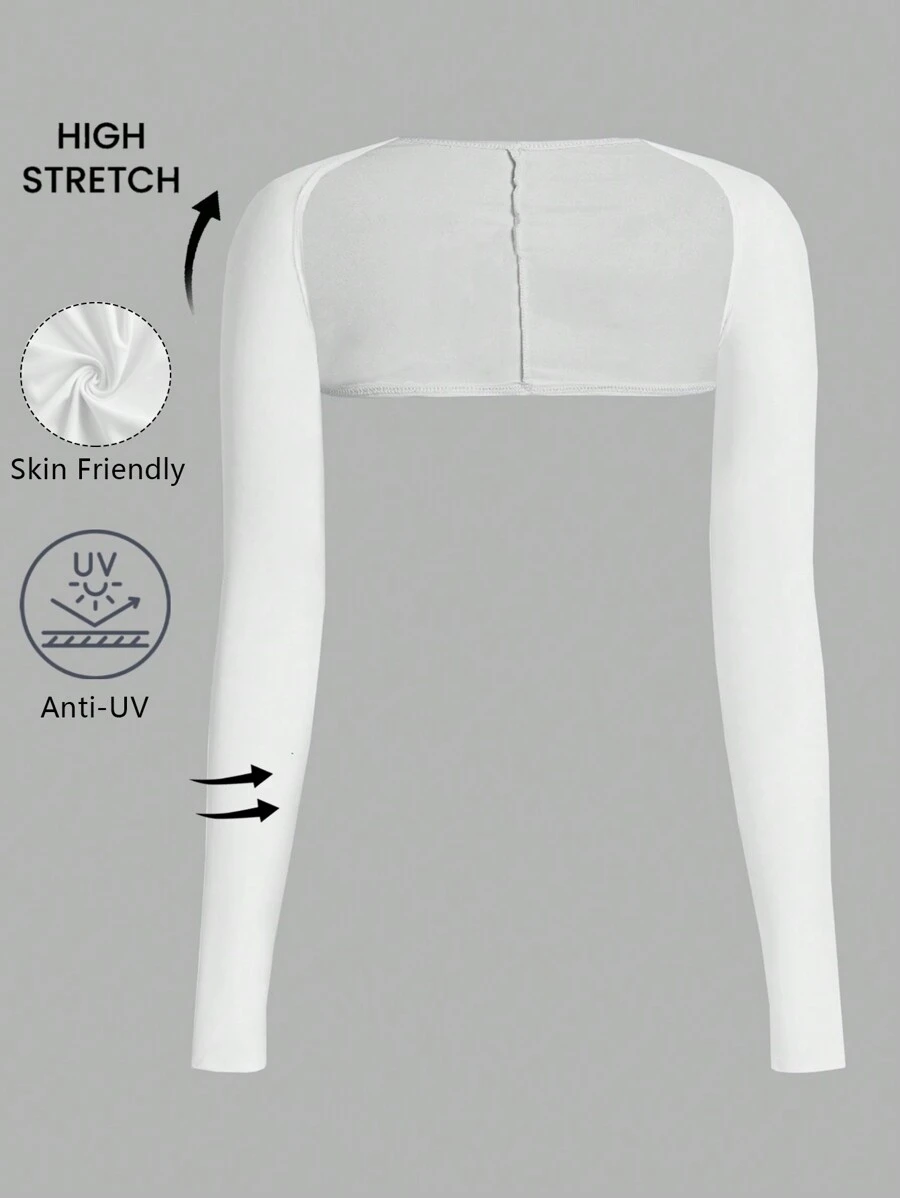 SHEIN EZwear Women's Cooling Shawl Sleeves With Finger Holes, Comfortable And Breathable, UV Protection, Women's Sun Protection Cooling Shrug