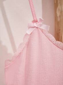 Teen Girl Light Pink Lace Floral Bralette And Thong Set