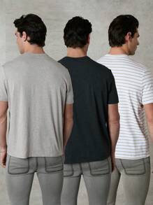 Forever 21 男士亨利领 T 恤（3 件装）多种颜色可选 - 彩色 - 查看 2