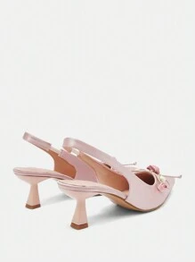 CUCCOO CHICEST Elegant Floral High Heels For Ladies With Pointed Toe And Short Heels, Graduation Heel, Prom Heels For Summer Vacation Shoes Summer Elegant Heels Spring Shoes Spring Break Easter For Christmas Elegant Shoes - Baby Pink - View 5