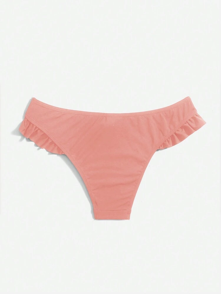 Solid Color Ruffled Swimwear Bottoms For Beach Vacation,Summer Beach