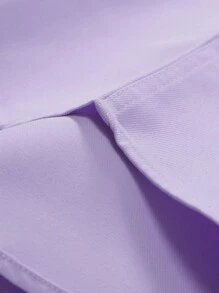 Manfinity Mode Men Spring/Autumn Casual Solid Color Long Sleeve Shirt, Light Purple Shirt Men, Men's Purple Dress Shirt