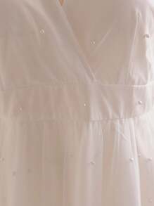 Soleia Váy cổ tích cổ chữ V ngày lễ - trắng - Xem 9