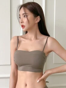 DAZY Prosty biustonosz typu bandeau bez fiszbin, bez fiszbin i z plisami