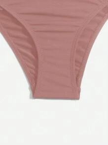 SHEIN Swim Solid Color Ruffle Trim Bikini Bottom,Summer Beach