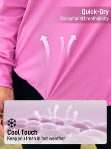 In My Nature Women Outdoor Sweatshirt With Drawstring Hem And Long Sleeve, Thin Style Compression Shirt - Hot Pink - View 3