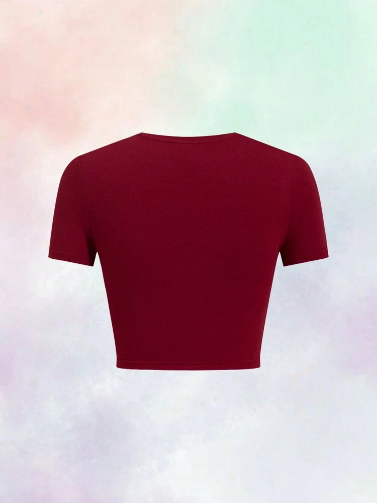 Women's Slim Fit Character And Letter Print Cropped T-Shirt For Summer