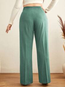 RueChic Solid Flare Leg Pants - Mint Green - View 2