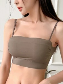 DAZY Prosty biustonosz typu bandeau bez fiszbin, bez fiszbin i z plisami