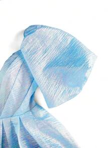 SHEIN Belle 女性華麗優雅的輕質塗層織物籠狀袖長裙，腰部高設計，甜心領，後部可調式帶子，晚禮服晚宴裙子，設有開叉