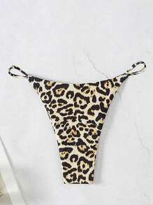 SHEIN Swim Leopard Printed Bikini Bottoms Triangle Swimwear, Perfect For Beach And Poolside Vacation,Summer Beach - متعدد الألوان - مشاهدة 1