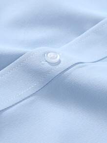 Manfinity Mode Camisa de manga larga de unicolor casual para hombre, primavera/otoño, camisa casual de negocios para hombre, camisa azul en polvo para hombre, para el otoño - Celeste - Ver 8