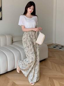 DAZY Women's Summer Floral Print Casual Loose Long Pants - Multicolor - View 3