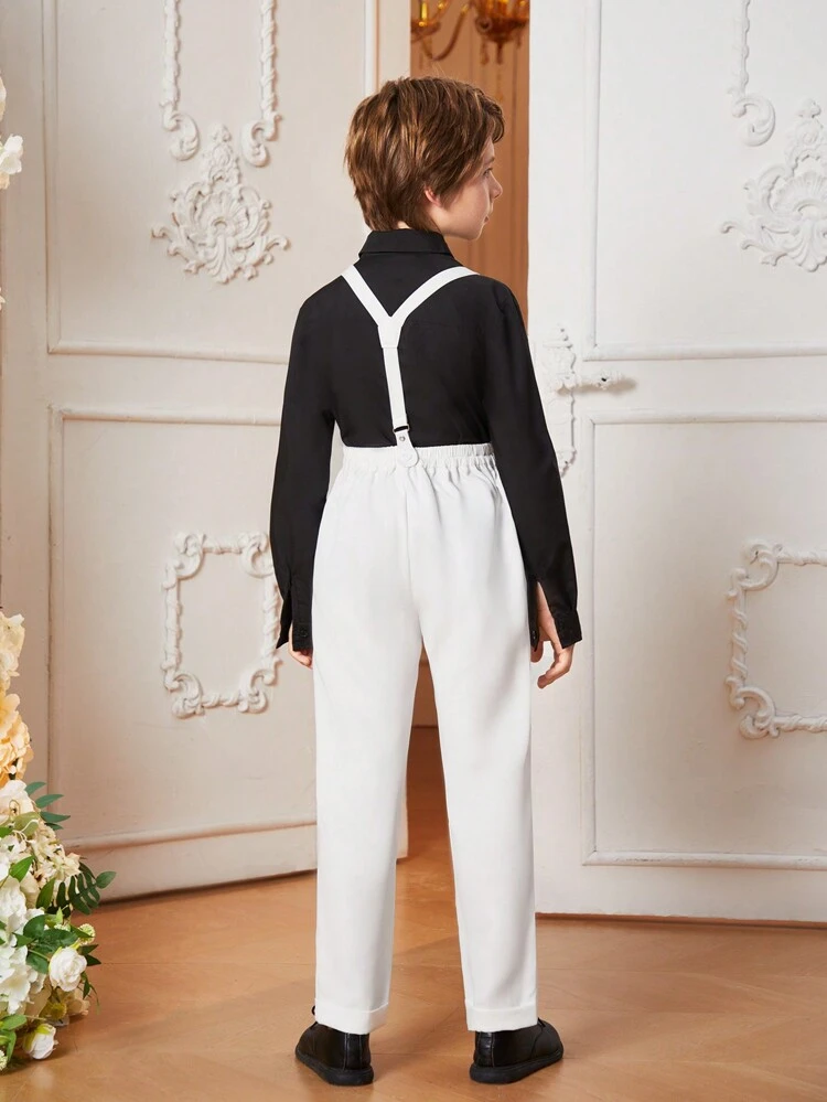Tween Boy Fashionable Gentleman 2pcs/Set Suit, Suitable For Birthday Parties, Evening Parties, Performances And Weddings