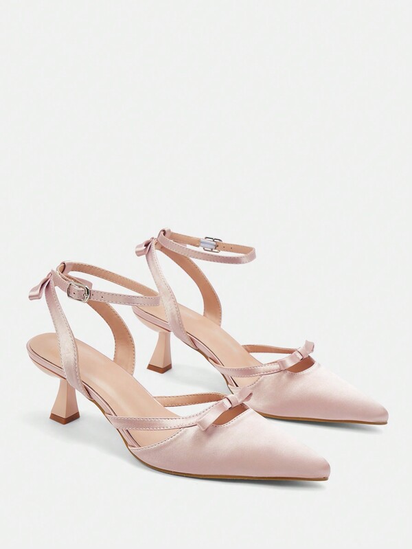 CUCCOO CHICEST Zapatos de tacón alto para mujer con punta puntiaguda, tacón delgado y decoración de lazos, tacones para graduación, tacones de fiesta para vacaciones de verano, zapatos de verano, tacones elegantes en rebajas de Navidad, Año Nuevo y otoño