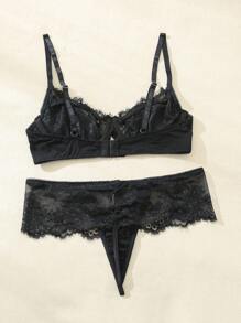 SHEIN Women Sexy Lace Lingerie Set, Summer Bra Panty Set