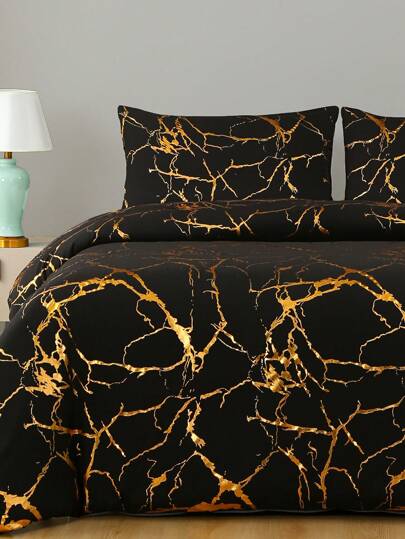 Soft Duvet Cover Set, Featuring Shiny Embossed Stone Pattern. Best 2/3 PiecesDuvet Cover/Quilt Cover Bedding Set - Includes 1 Duvet Cover And 1/2 Pillowcase(S). Affordable Price, High Quality, Suitable For Twin, Queen, King, Full Size Beds